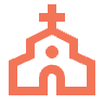 Church Icon | orange Church Icon | orange
