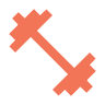 Exercising or Weights or Gym Icon | Orange
