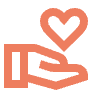Volunteer or Hand holding heart Icon | Apricot Volunteer or Hand holding heart Icon | Apricot